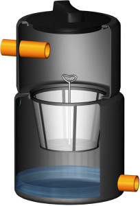 Šachta s filtrem a košem na odstranění listí DN100