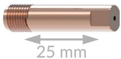 Tryska M6x25x0,8mm E-Cu krátký závit