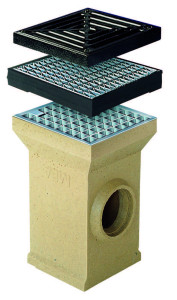 Bodová dvorní vpusť s litinovým rámem a roštem B125 kN